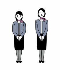 お辞儀をする受付女性