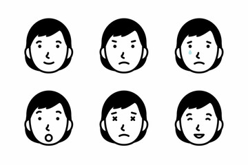 女性の表情バリエーション