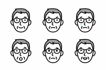 おじいちゃんの表情バリエーション