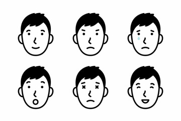 男性の表情バリエーション
