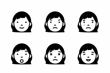 女の子の表情バリエーション