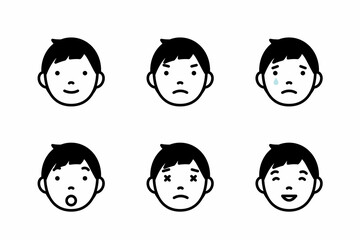 男の子の表情バリエーション