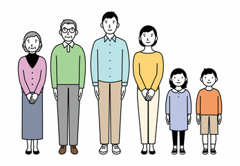 家族の全身イラスト