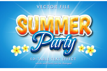Summer party text effect mockup editable