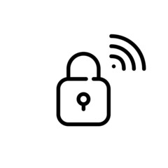 Smart lock. Pixel perfect, editable stroke line art icon