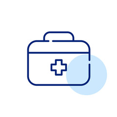 Paramedic first-aid kit. Pixel perfect, editable stroke line art icon