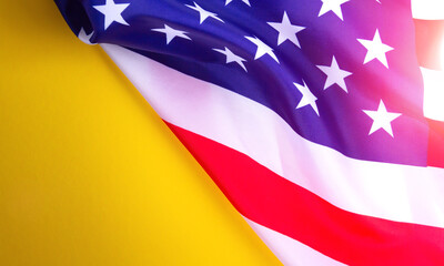 USA flag. Close-up of the American flag. Place for an inscription.