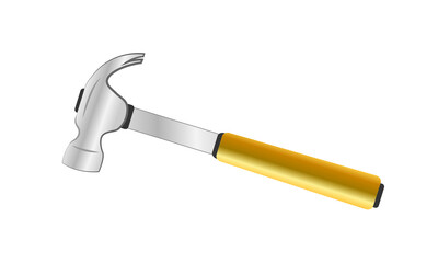 Claw hammer vector isolated on white. Nails pulling hammer icon.