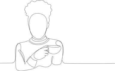 Coffee Business Concept-Female barista making coffee and serving a paper cup of hot coffee in cafe. Hand drawn in thin line style, vector illustrations. Vector illustration