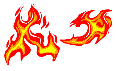 Fire element cartoon art illustration hot