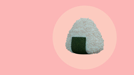 3D Rendering Onigiri Rice Ball 3D Illustration Background