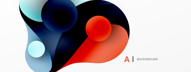 Geometric round shapes and circles abstract background. Wallpaper for concept of AI technology, blockchain, communication, 5G, science, business