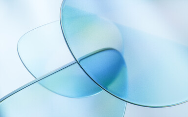 Curve glass with light illuminated, 3d rendering. © Vink Fan