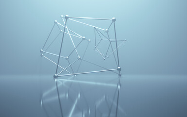 Fototapeta na wymiar Geometry structure with fog scene, 3d rendering.