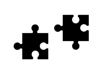 Jigsaw puzzle pieces vector isolated on white. Puzzle flat icon.