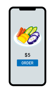Japanese Pickled Vegetable - Purchase screen of the food ordering application