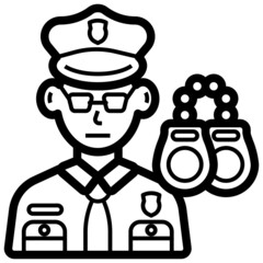 Police line icon,linear,outline,graphic,illustration