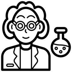 Scientist line icon,linear,outline,graphic,illustration