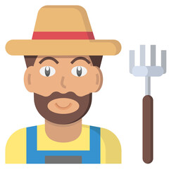 Farmer flat icon,linear,outline,graphic,illustration