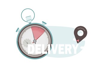 Logo for express delivery. Location tag. Vector illustration.