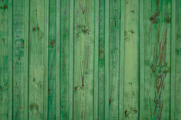 Fototapeta na wymiar green abstract wooden fence plank texture background wood facade