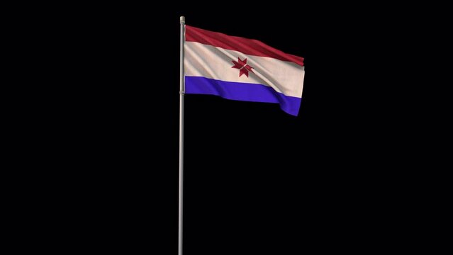 Mordovia flag, 4k video background is transparent