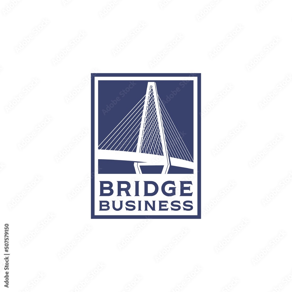 Wall mural Bridge icon vector logo design template