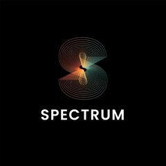Spectrum retro futurism shapes logo design template