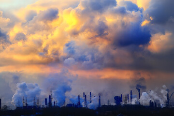 Obraz premium chemical industry plant air pollution