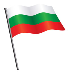 flying bulgarian flag bulgaria on flagpole