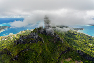Aerial view of tropical Bora Bora Paradise Island