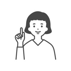 説明をする女性　Woman explaining