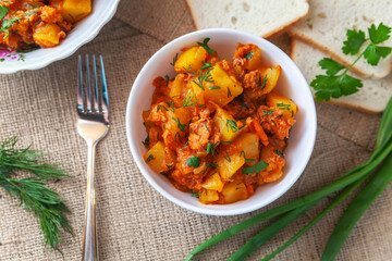 healthy breakfast in a plate on the table