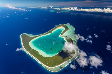 Aerial Tupai Bora Bora Tahaa Society Islands Pacific