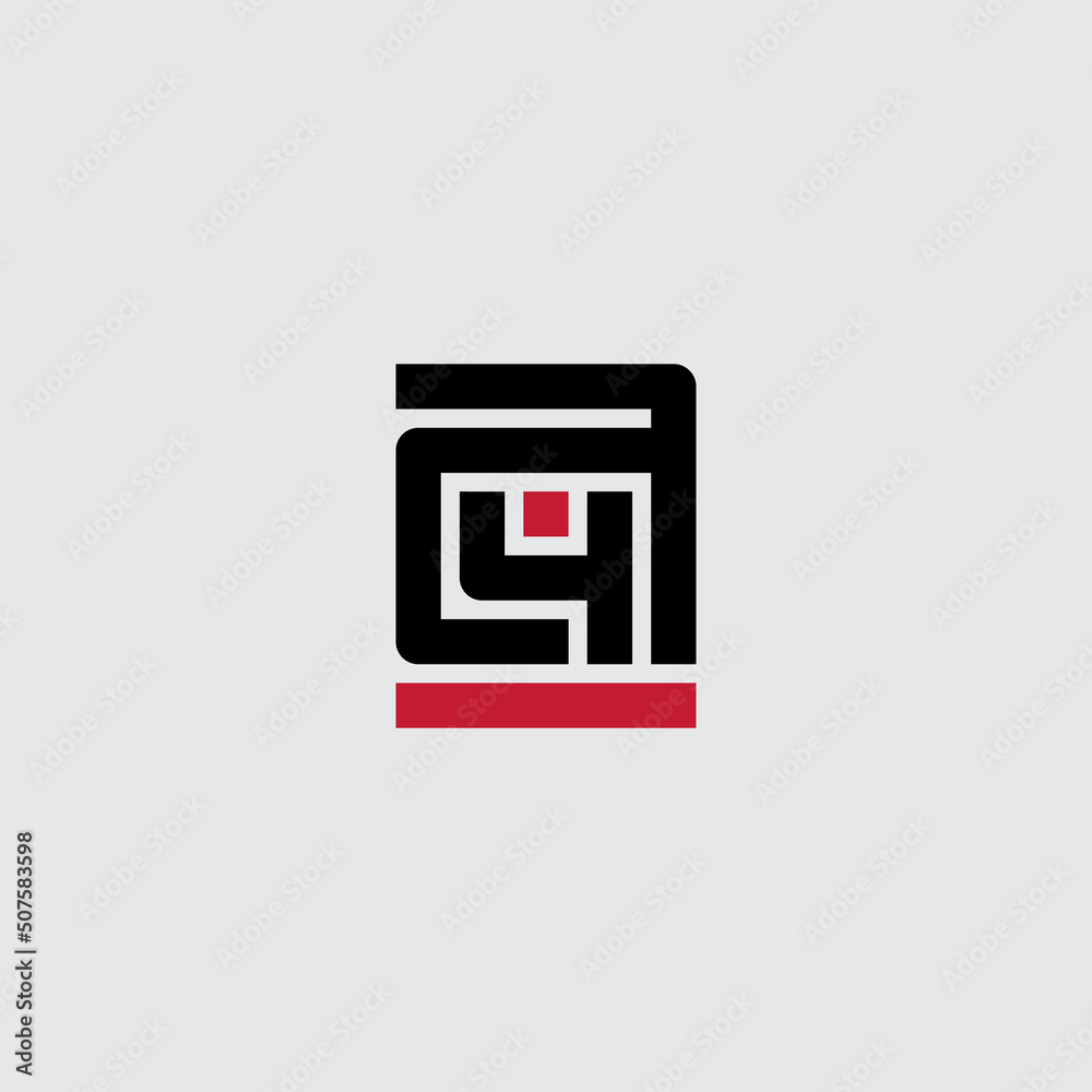 Poster letter a and number 4 (four) - logo. a4 - logotype. 4a - vector design element or icon with parallel