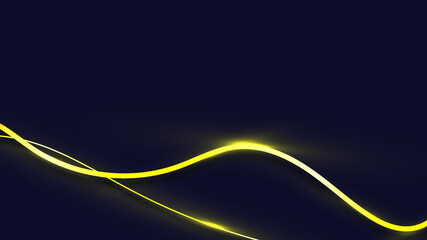 Abstract elegant wave and golden on blue background luxury style.