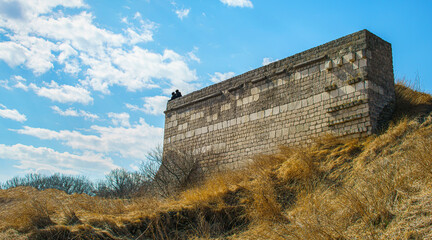 Fototapeta na wymiar view of ancient stone fortress