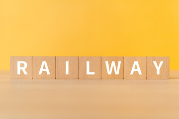 鉄道・鉄道会社のイメージ｜「RAILWAY」と書かれた積み木