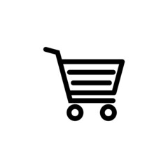 Shopping cart, button, web icon isolated on white background