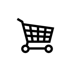 Shopping cart, button, web icon isolated on white background