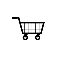 Shopping cart, button, web icon isolated on white background