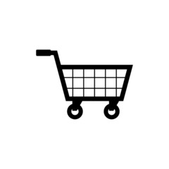 Shopping cart, button, web icon isolated on white background