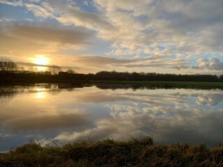 cloud reflection in lake