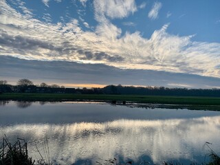 Clouds reflecting in the lake