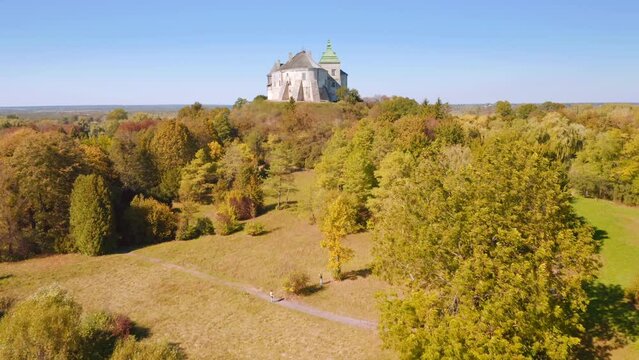 Ukrainian ancient castle Olesko. Filmed in UHD 4k video.