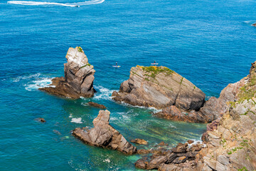 Rocks in the sea near Outer Hope in Devon