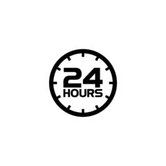 24 hours circular symbol icon isolated on white background