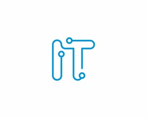 Abstract Letters IT Logo Design Template 001