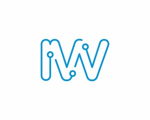 Abstract Letters IW Logo Design Template 001