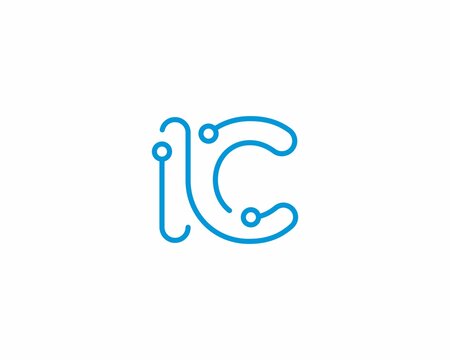 Abstract Letters IC Logo Design Template 001